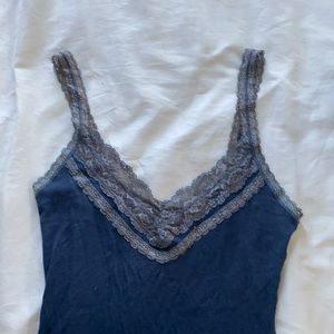 Hollister blue cami with lace detail